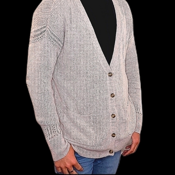 American Eagle Outfitters Women's XL lace cream cardigan long sleeve long top - Picture 2 of 8